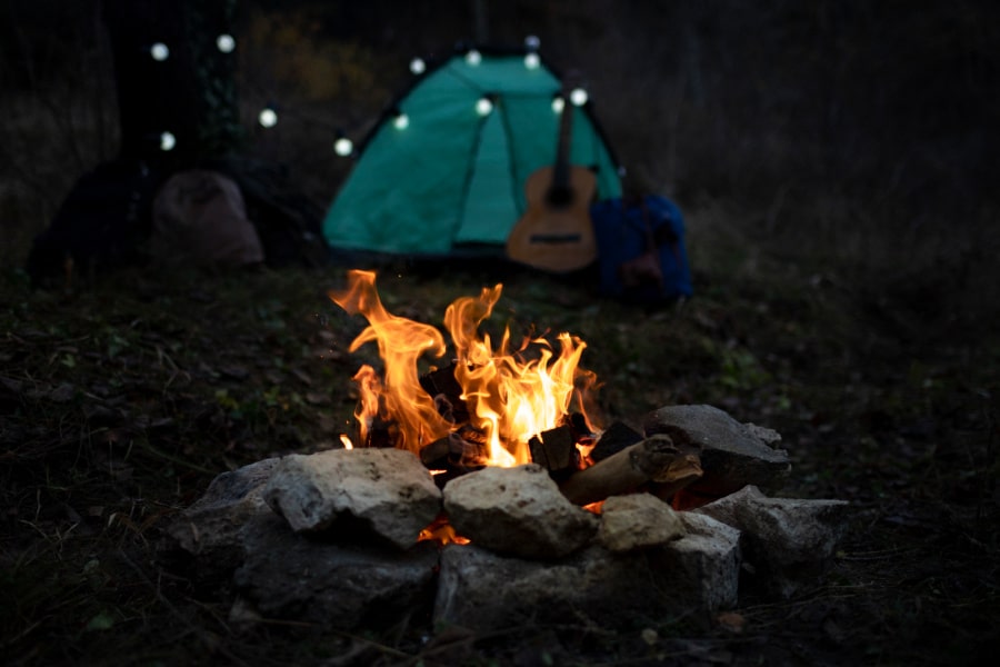 Campfire at sleepaway camp